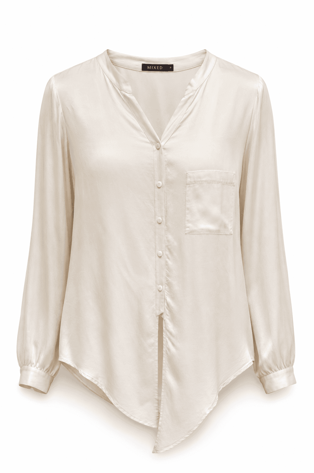 Blusa de Seda da Mixed, em off-white.
